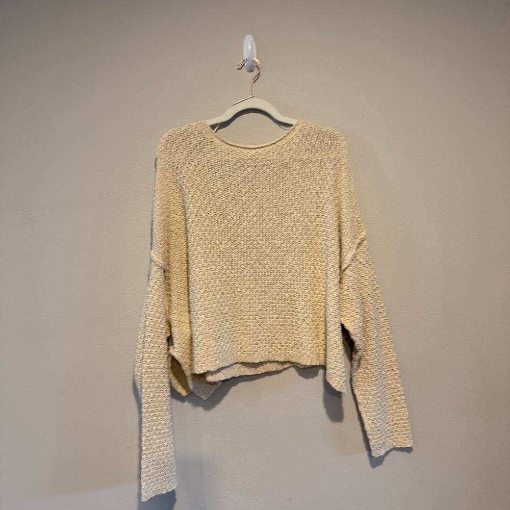 Free People XL Cable Knit Crew Sweater - Picture 6 of 6